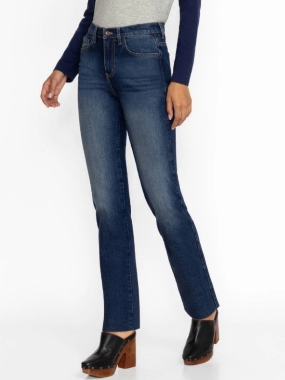 Johnny Was Sasson Sancere Straight‎ Leg Jean Med Rinse Wash Size 26 NWT